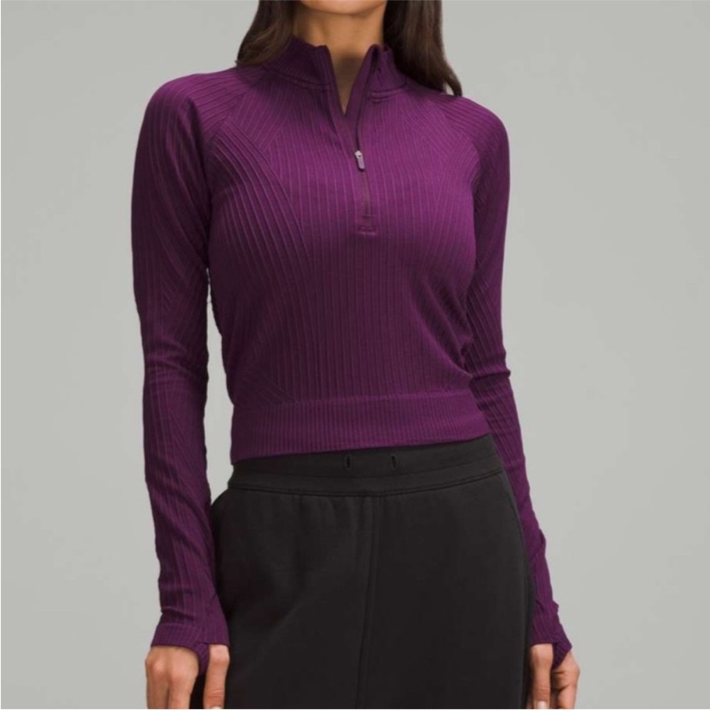 Lululemon rest less half zip aerial magenta